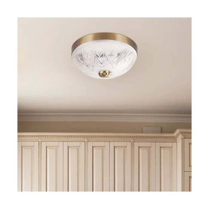 RABALUX RAB-8638 Lámpara de Techo Clásica "Annabella", 2 Casquillos E27, Metal Latón y Pantalla de Cristal de 32 cm, para Bombillas hasta 60W RABALUX RAB-8638 Lámpara de Techo Clásica "Annabella", 2 Casquillos E27, Metal Latón y Pantalla de Cristal de 32 cm, para Bombillas hasta 60W