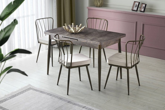 Hanah Home 985 V2 Juego de Sillas de Terciopelo Visón (2 Piezas) para Comedor o Salón, Altura Asiento 50 cm, 175 kg