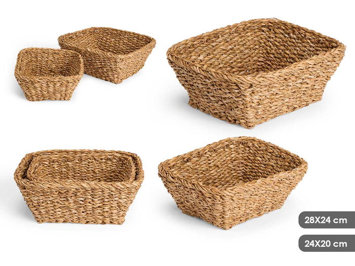 Giftdecor Set 2 Cestos Rectangulares 28x24 cm Marrón Alga de Mar (Set de 12) Giftdecor Set 2 Cestos Rectangulares 28x24 cm Marrón Alga de Mar (Set de 12)