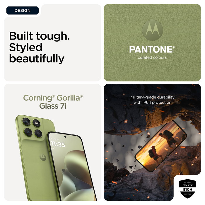 Motorola Moto G67 5G Smartphone 128GB 4GB RAM Dual SIM Pantalla 6.8" Extreme AMOLED 120Hz 50MP Cámara Android 16.0 Batería 5200mAh Resistente al Agua Color Verde