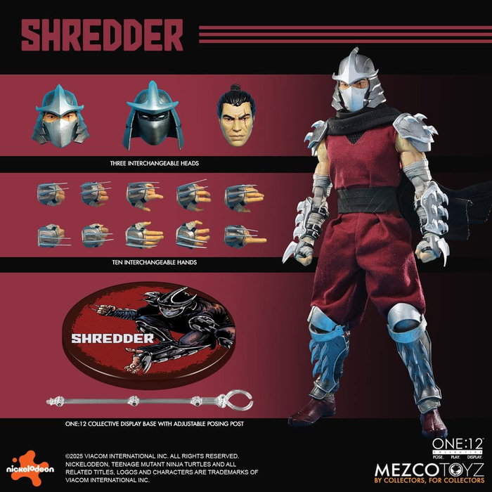 Mezco Toys Las Tortugas Ninja Figura 1/12 Shredder 17 cm