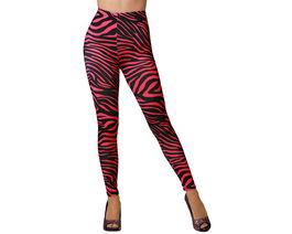 Leggings Rosa Fluor Con Franjas Negras para Adulto