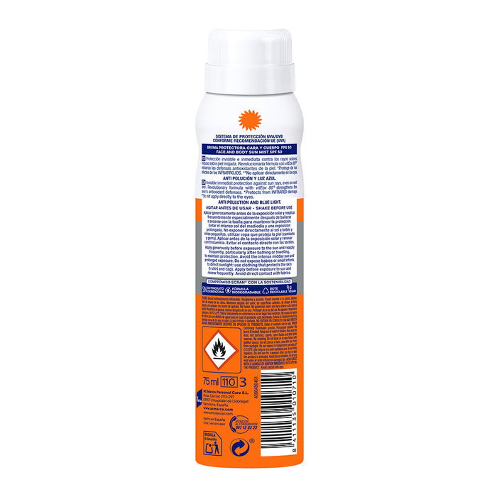 Ecran Ecran Sunnique Sport Bruma Solar SPF Cara y Cuerpo, Protección Invisible, Resistente al Agua 80 min, 75 ml Ecran Ecran Sunnique Sport Bruma Solar SPF Cara y Cuerpo, Protección Invisible, Resistente al Agua 80 min, 75 ml
