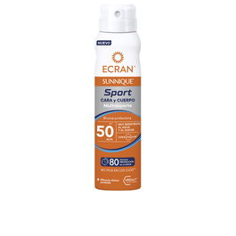 Ecran Ecran Sunnique Sport Bruma Solar SPF Cara y Cuerpo, Protección Invisible, Resistente al Agua 80 min, 75 ml