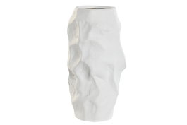 DKD Home Decor Jarrón de Terracota Blanco Impermeable