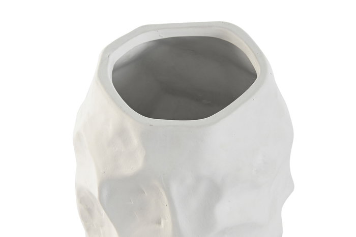 DKD Home Decor Jarrón de Terracota Blanco Impermeable
