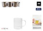 La Mediterranea Set 3 Tazas Boro Lisas 150 ml d: 6 cm h: 7 cm (24 Unidades)