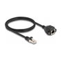 DeLOCK Cable de extensión RJ50 macho a hembra S/FTP 1 m negro