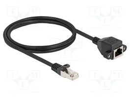 DeLOCK Cable de extensión RJ50 macho a hembra S/FTP 1 m negro