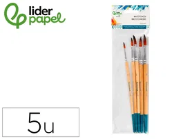 Liderpapel Pinceles sintéticos punta redonda tamaños surtidos