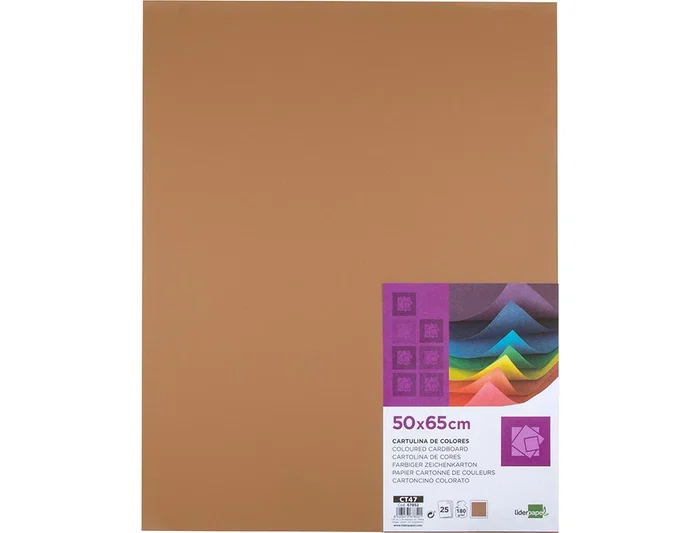 Liderpapel Cartulina 50x65 cm 180 gr Marron Escolar Paquete de 25 Hojas para Dibujo y Manualidades Liderpapel Cartulina 50x65 cm 180 gr Marron Escolar Paquete de 25 Hojas para Dibujo y Manualidades