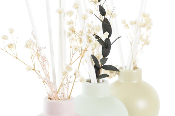 DKD Home Decor Ambientador Mikado Shabby Verde Marron Cerámica 100 ml 8 x 25.5 x 8 cm (6 Unidades)