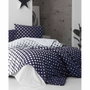 AUCUNE Juego de cama de 100% algodón reforzado, Azul, 220x240 cm