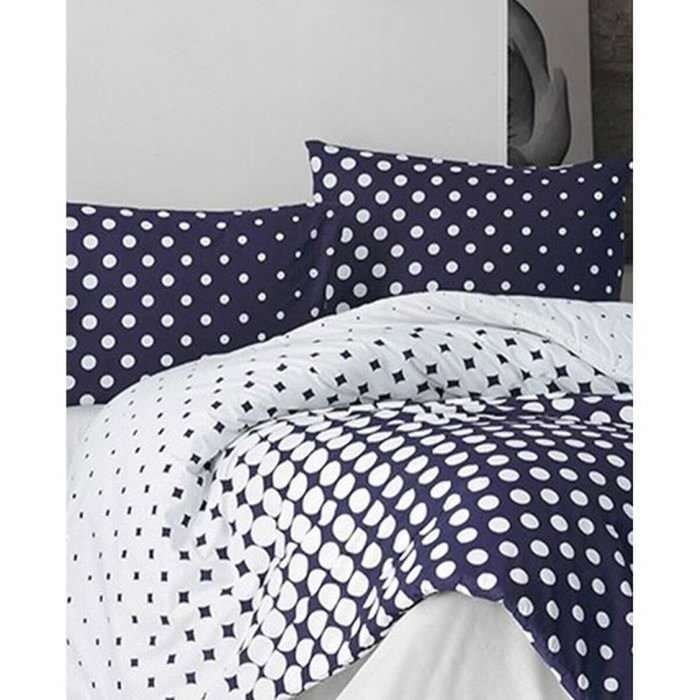 AUCUNE Juego de cama de 100% algodón reforzado, Azul, 220x240 cm AUCUNE Juego de cama de 100% algodón reforzado, Azul, 220x240 cm