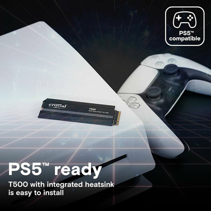 Crucial T500 M.2 PCIe 4.0 NVMe SSD 4TB con disipador de calor