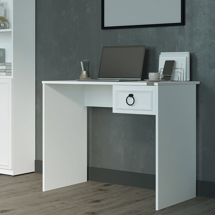 Hanah Home Mesa de Estudio Cms-1301-Bb-1 Blanca 90x75x51 cm con Cajón y Estantes Hanah Home Mesa de Estudio Cms-1301-Bb-1 Blanca 90x75x51 cm con Cajón y Estantes