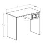 Hanah Home Mesa de Estudio Cms-1301-Bb-1 Blanca 90x75x51 cm con Cajón y Estantes