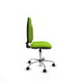 Silla de oficina Algarra con mecanismo Contacto permanente básico tapizada con Similpiel color Pistacho. Equipada con Base cromada, Sin brazos y Ruedas autofrenantes