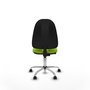 Silla de oficina Algarra con mecanismo Contacto permanente básico tapizada con Similpiel color Pistacho. Equipada con Base cromada, Sin brazos y Ruedas autofrenantes