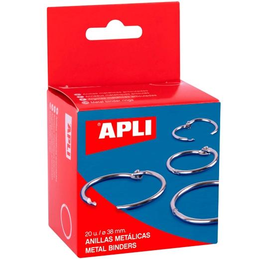 Apli Anillas Metálicas Articuladas de 38 mm Niqueladas Apli Anillas Metálicas Articuladas de 38 mm Niqueladas