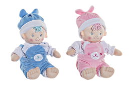 DKD Home Decor Peluche Bebe Rosa Azul 18 x 30 x 22 cm
