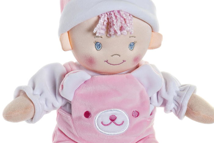 DKD Home Decor Peluche Bebe Rosa Azul 18 x 30 x 22 cm