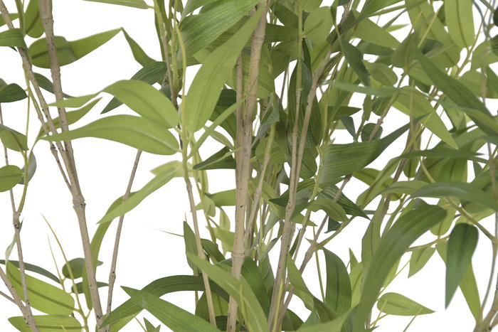 DKD Home Decor Árbol decorativo verde y blanco 50x156 cm con maceta de bambú (2 Unidades) - Poliéster y cemento