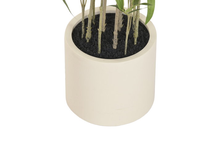 DKD Home Decor Árbol decorativo verde y blanco 50x156 cm con maceta de bambú (2 Unidades) - Poliéster y cemento