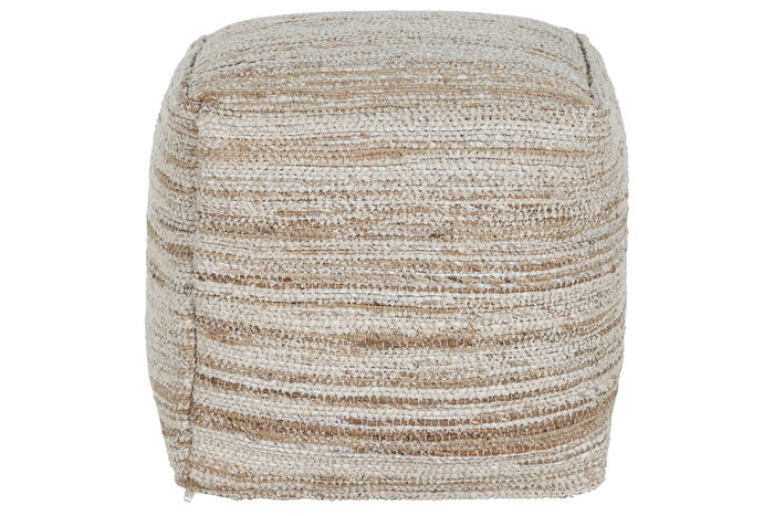 DKD Home Decor Reposapiés de Algodón y Yute Blanco y Natural DKD Home Decor Reposapiés de Algodón y Yute Blanco y Natural
