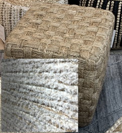 DKD Home Decor Reposapiés de Algodón y Yute Blanco y Natural