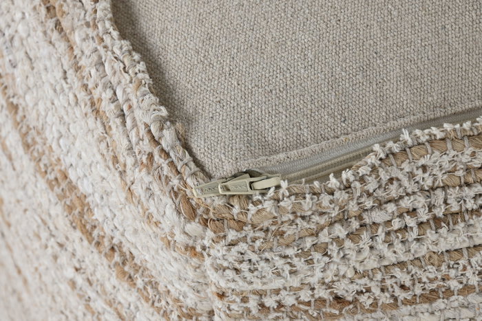 DKD Home Decor Reposapiés de Algodón y Yute Blanco y Natural DKD Home Decor Reposapiés de Algodón y Yute Blanco y Natural