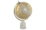 DKD Home Decor Globo Terráqueo PVC Mármol Blanco y Dorado 25x25x40 cm