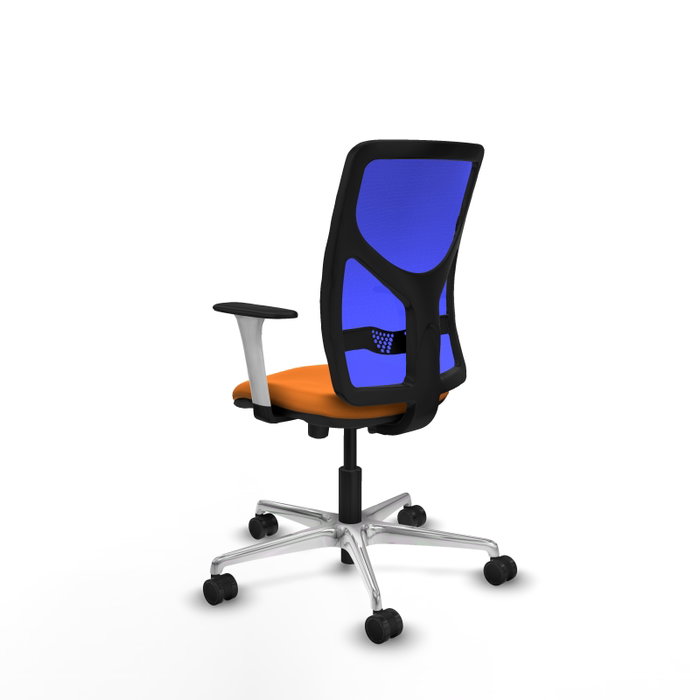 PIQUERAS Y CRESPO Silla de oficina Motilla con mecanismo Sincro/Traslack, Azul y Naranja