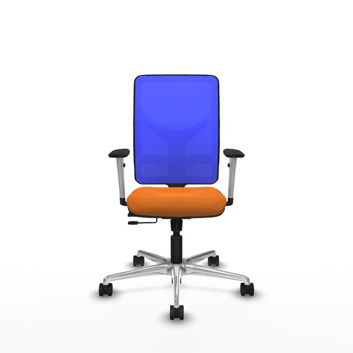 PIQUERAS Y CRESPO Silla de oficina Motilla con mecanismo Sincro/Traslack, Azul y Naranja