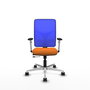 PIQUERAS Y CRESPO Silla de oficina Motilla con mecanismo Sincro/Traslack, Azul y Naranja