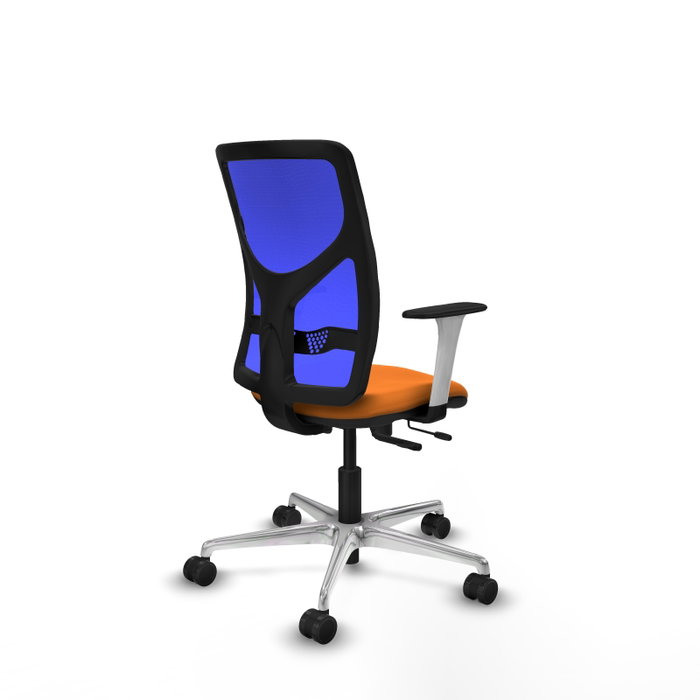PIQUERAS Y CRESPO Silla de oficina Motilla con mecanismo Sincro/Traslack, Azul y Naranja