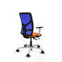 PIQUERAS Y CRESPO Silla de oficina Motilla con mecanismo Sincro/Traslack, Azul y Naranja