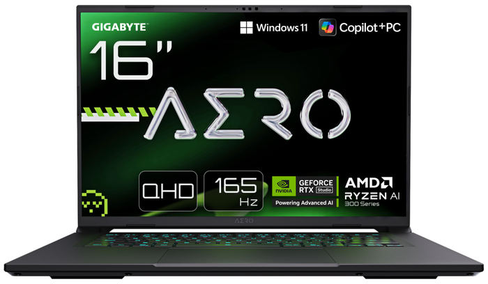 Gigabyte AERO X16 1VH93ESC64AH Copilot+ PC, AMD Ryzen AI 7, 32 GB, 1 TB SSD, RTX 5060, 16 pulgadas