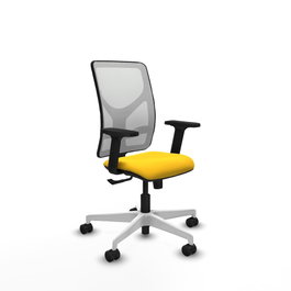 PIQUERAS Y CRESPO Silla de oficina Motilla con mecanismo Sincro, Amarillo y Blanco
