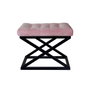 Atelier Del Sofa Pouf Negro Rosa 50x40x42 cm Tapizado Poliester Metal