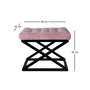 Atelier Del Sofa Pouf Negro Rosa 50x40x42 cm Tapizado Poliester Metal