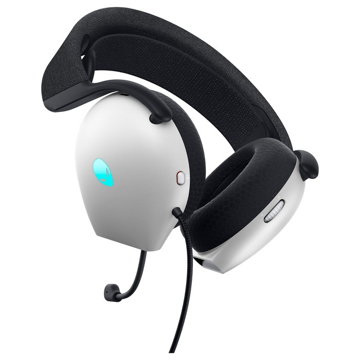 ALIENWARE AW520H Auriculares Gaming Alámbricos USB con Iluminación RGB, Blanco, Diadema, 20-40000 Hz, Micrófono Boom