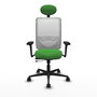PIQUERAS Y CRESPO Silla de oficina Zulema con mecanismo Sincro/Traslack, Verde y Blanco