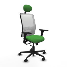 PIQUERAS Y CRESPO Silla de oficina Zulema con mecanismo Sincro/Traslack, Verde y Blanco
