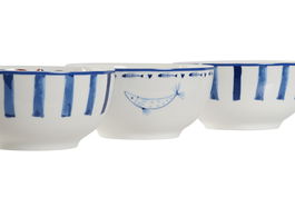 DKD Home Decor Bol Atlantico Porcelana Azul Blanco 14 x 8 x 14 cm (6 Unidades)