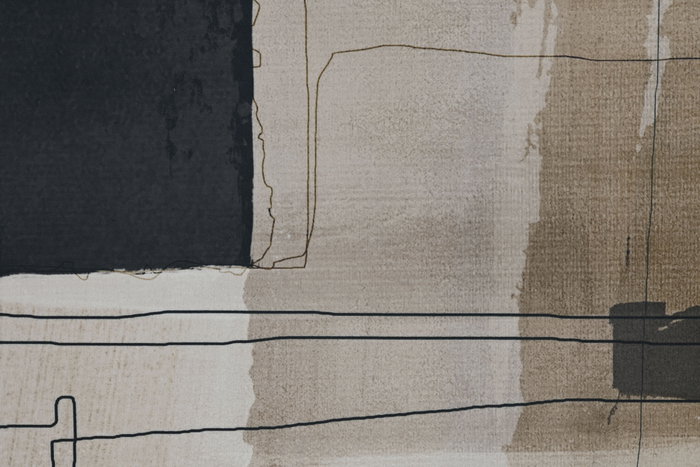 DKD Home Decor Cuadro Abstracto Urbano Beige y Negro en Lienzo y Terciopelo (Pack de 2 Unidades)