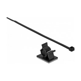 DeLOCK 18880 Kit de abrazaderas 37 x 18 mm con bridas de 300 mm x 4,8 mm Negro