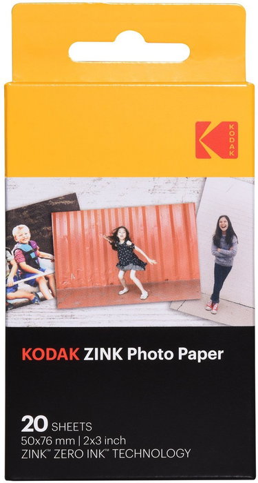 Kodak Papel Fotográfico ZINK 2x3 de 20 Hojas para Printomatic y Step Touch