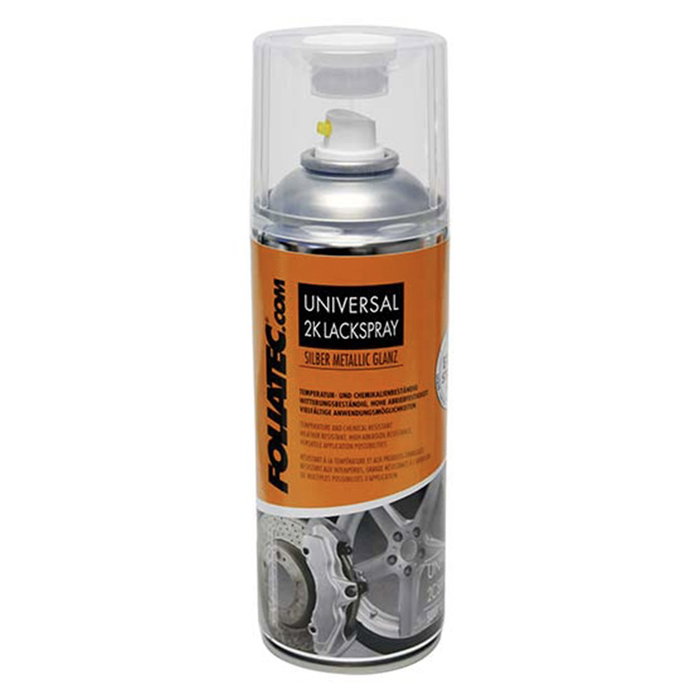 Foliatec Spray Pintura Universal 2C, Plata Metálico