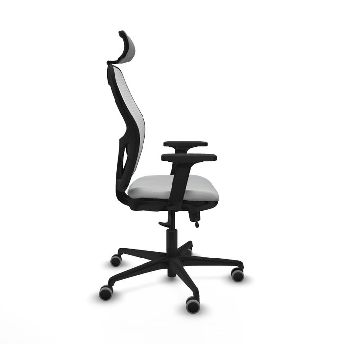 PIQUERAS Y CRESPO Silla de oficina Jorquera con mecanismo Sincro/Traslack Gris claro y Blanco